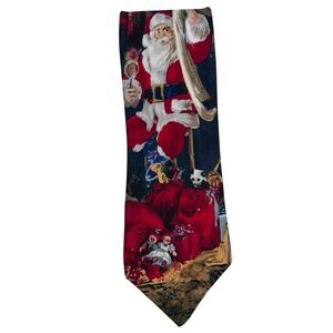 Vintage 1996 Hallmark Tie Saint Nick Santa Claus Christmas Tree‎ Toys Mens Silk